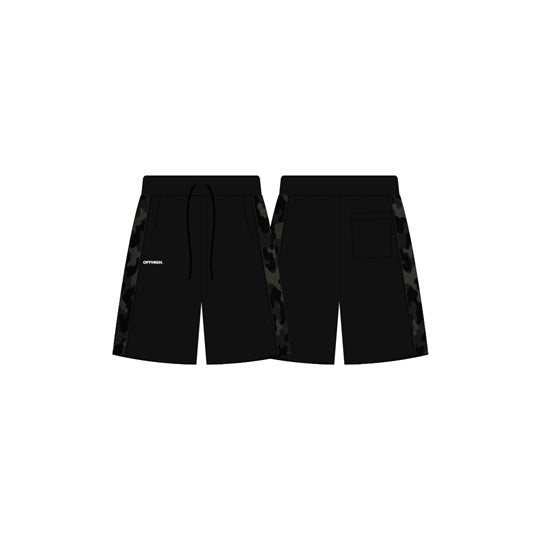 OFFHIGH CAMOU BLACK BAGGY SHORTS