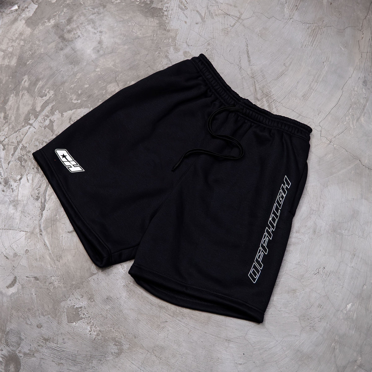 OFFHIGH LAID BACK BLACK SWEAT SHORTS