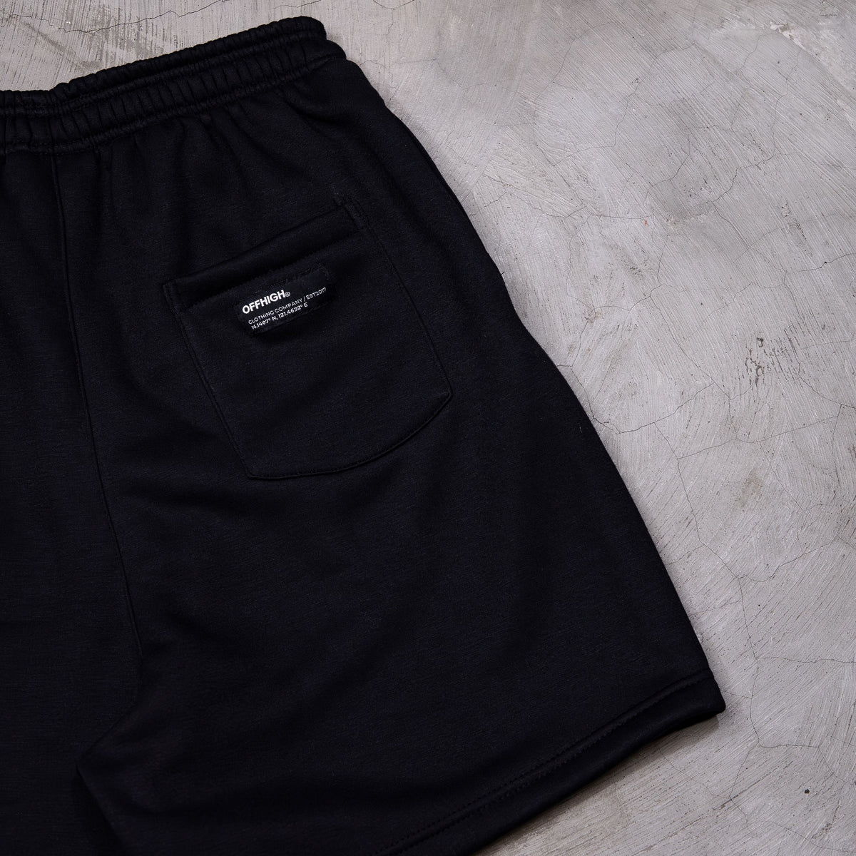 OFFHIGH LAID BACK BLACK SWEAT SHORTS