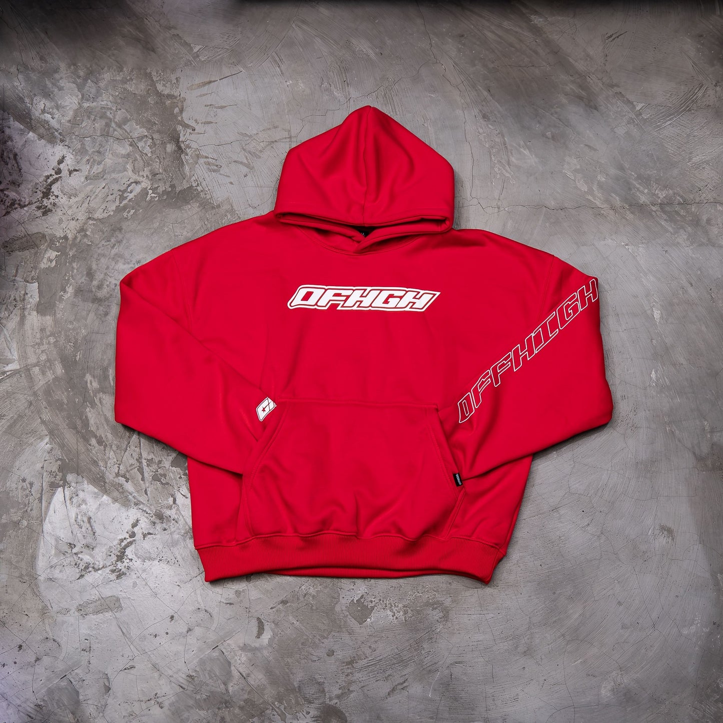 OFFHIGH LAID BACK RED HOODIE