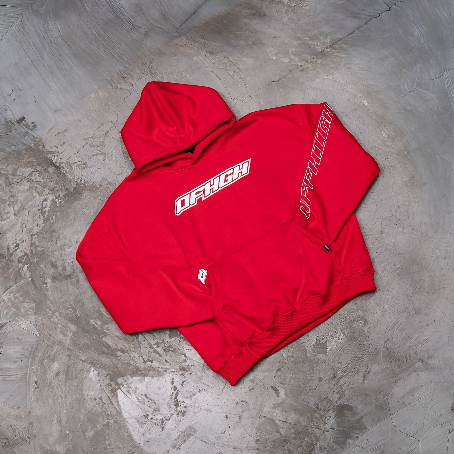 OFFHIGH LAID BACK RED HOODIE