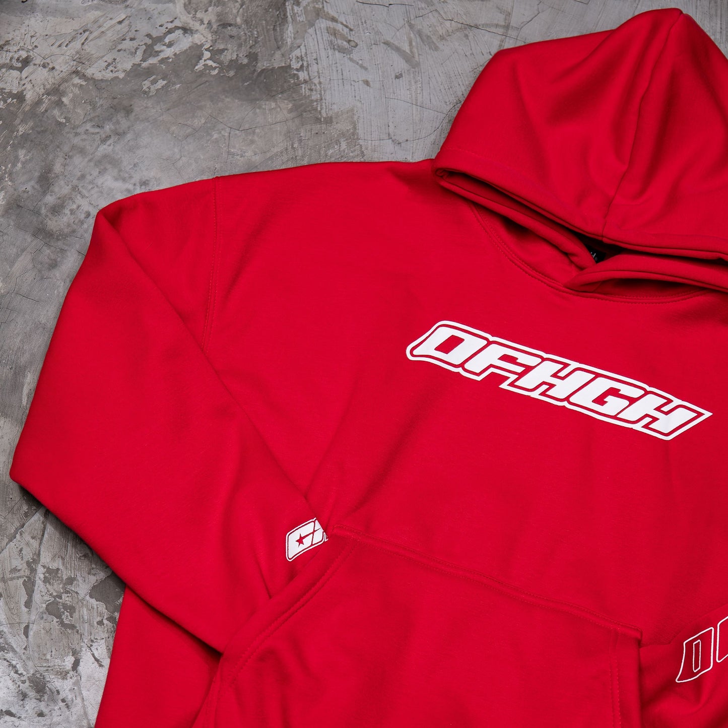 OFFHIGH LAID BACK RED HOODIE