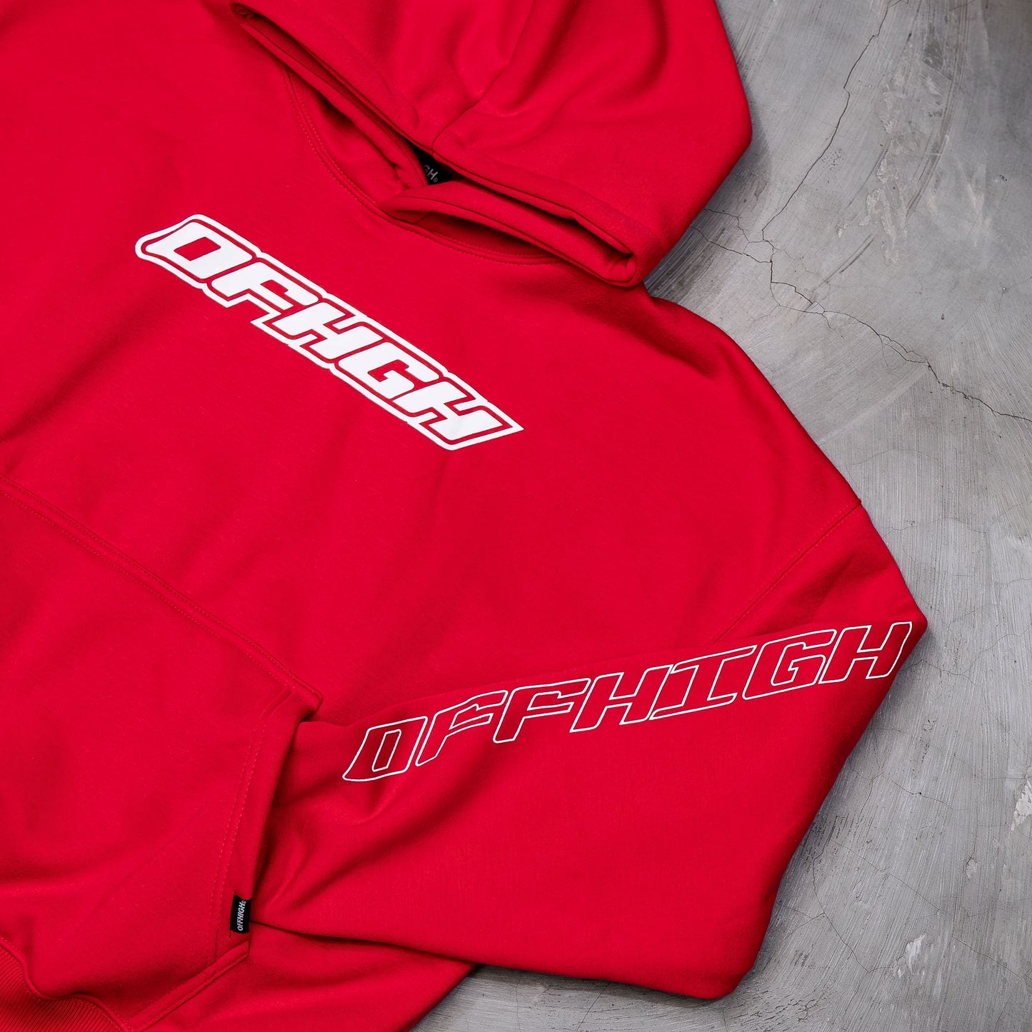 OFFHIGH LAID BACK RED HOODIE