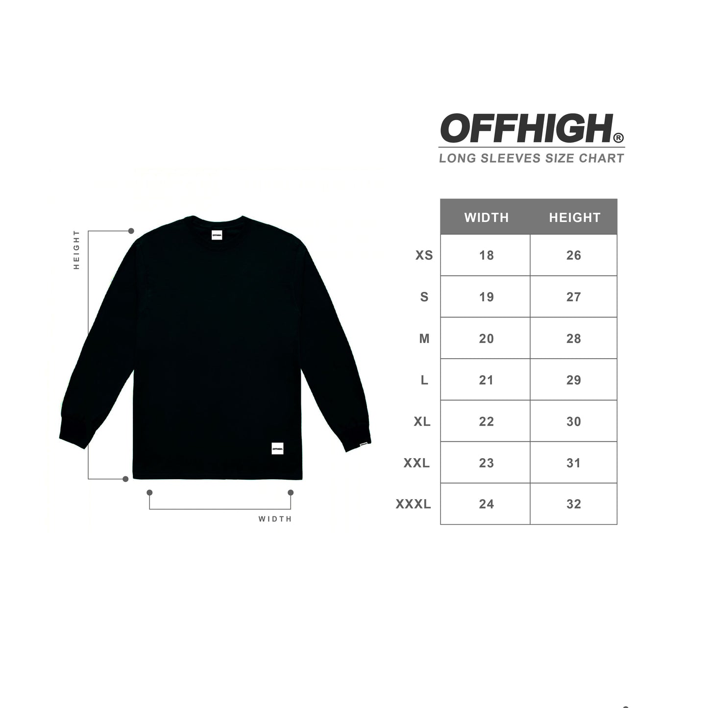 OFFHIGH ASPIRE BLACK LONGSLEEVE