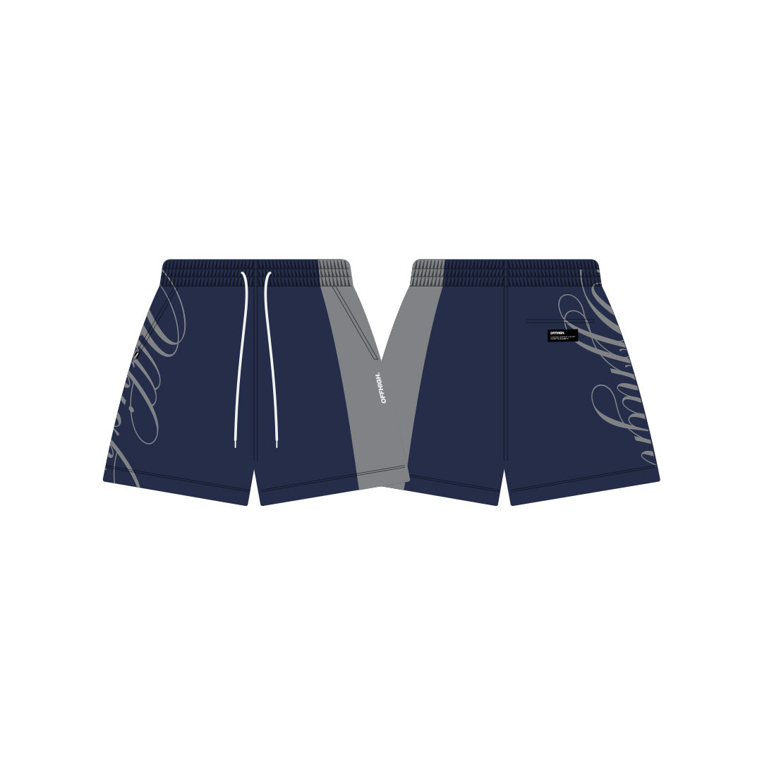 OFFHIGH UPSCALE NAVY BLUE MESH SHORTS