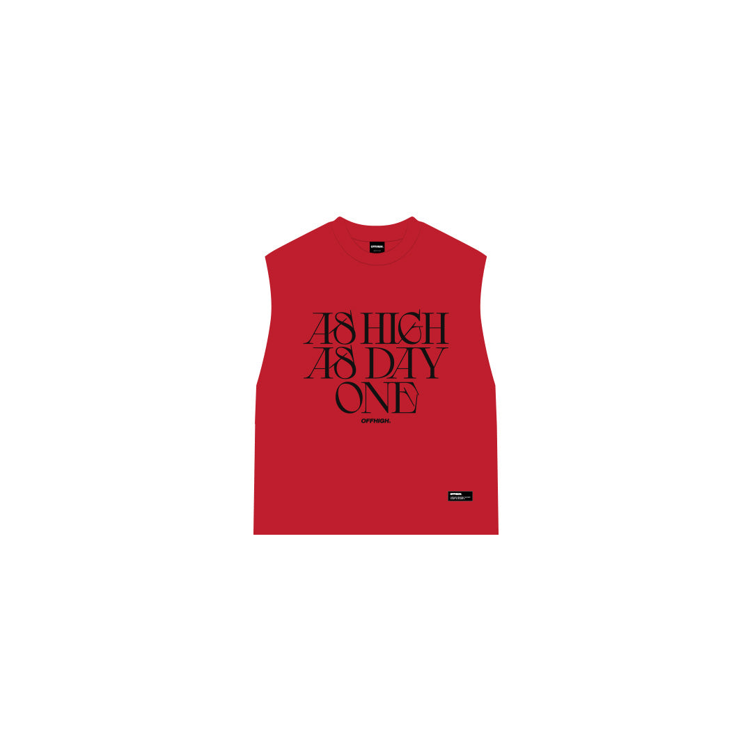 OFFHIGH AS DAY ONE RED MUSCLE TEE