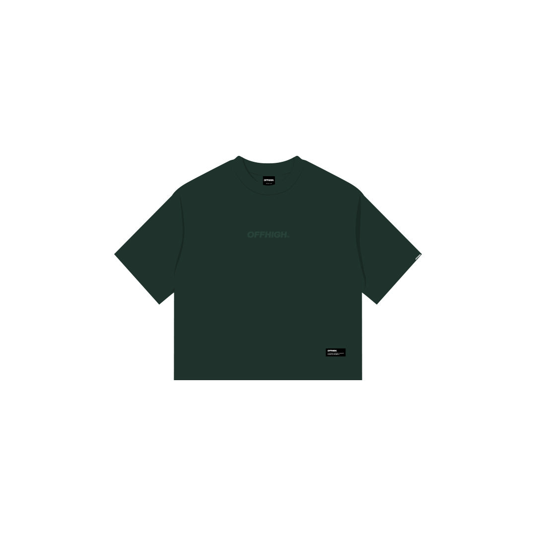 OFFHIGH SHADOW THREAD MOSS GREEN TSHIRT (BOXY FIT)