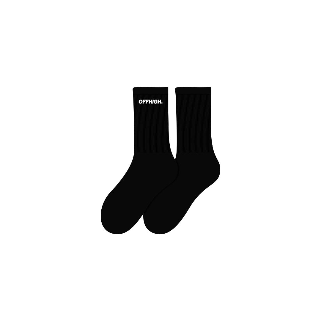 OFFHIGH LOGO BLACK COTTON SOCKS