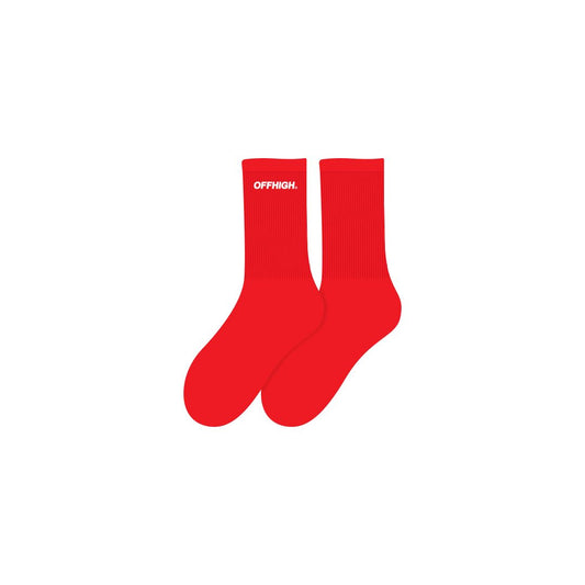 OFFHIGH LOGO RED SOCKS