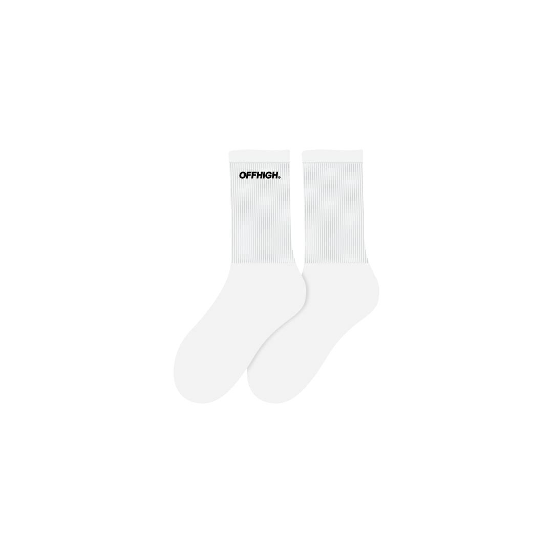 OFFHIGH LOGO WHITE COTTON SOCKS