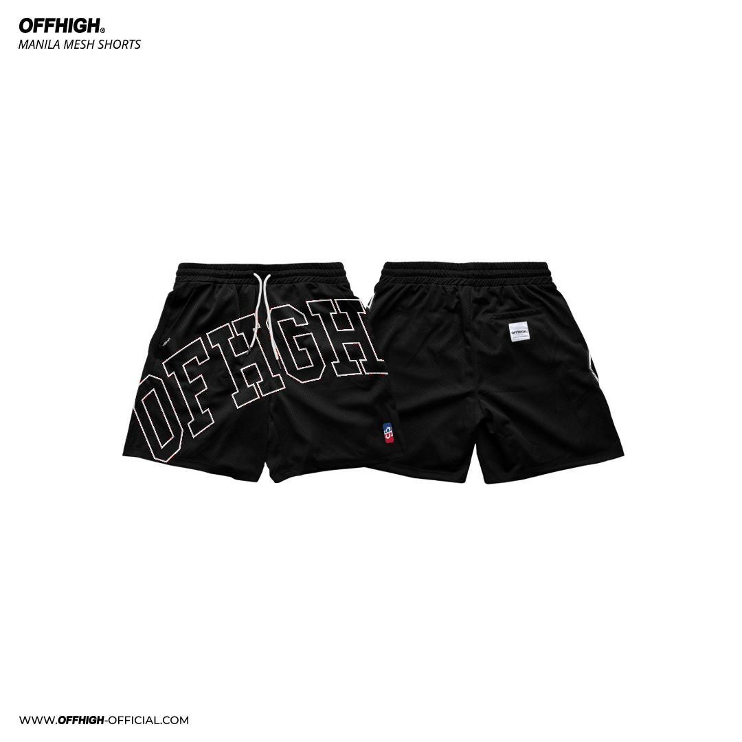 OFFHIGH MNL ARCH MESH SHORTS - BLACK