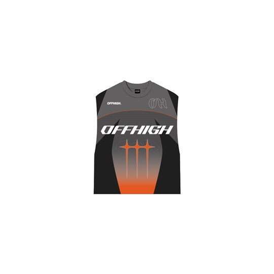 OFFHIGH EVENFALL GRAY ORANGE MUSCLE TEE JERSEY