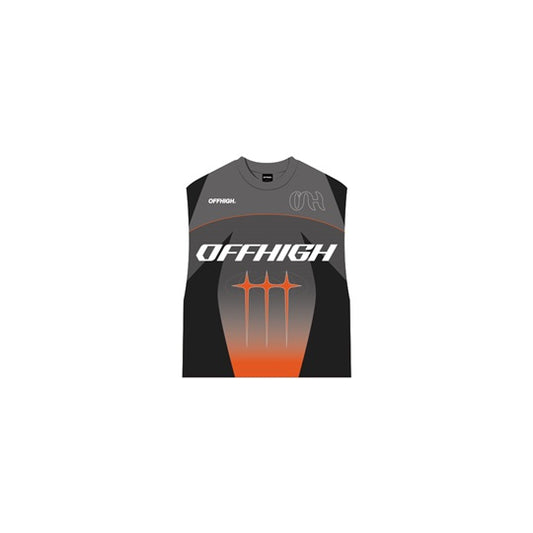 OFFHIGH EVENFALL GRAY ORANGE MUSCLE TEE JERSEY