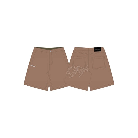 OFFHIGH STITCHY TWILL KHAKI SHORT