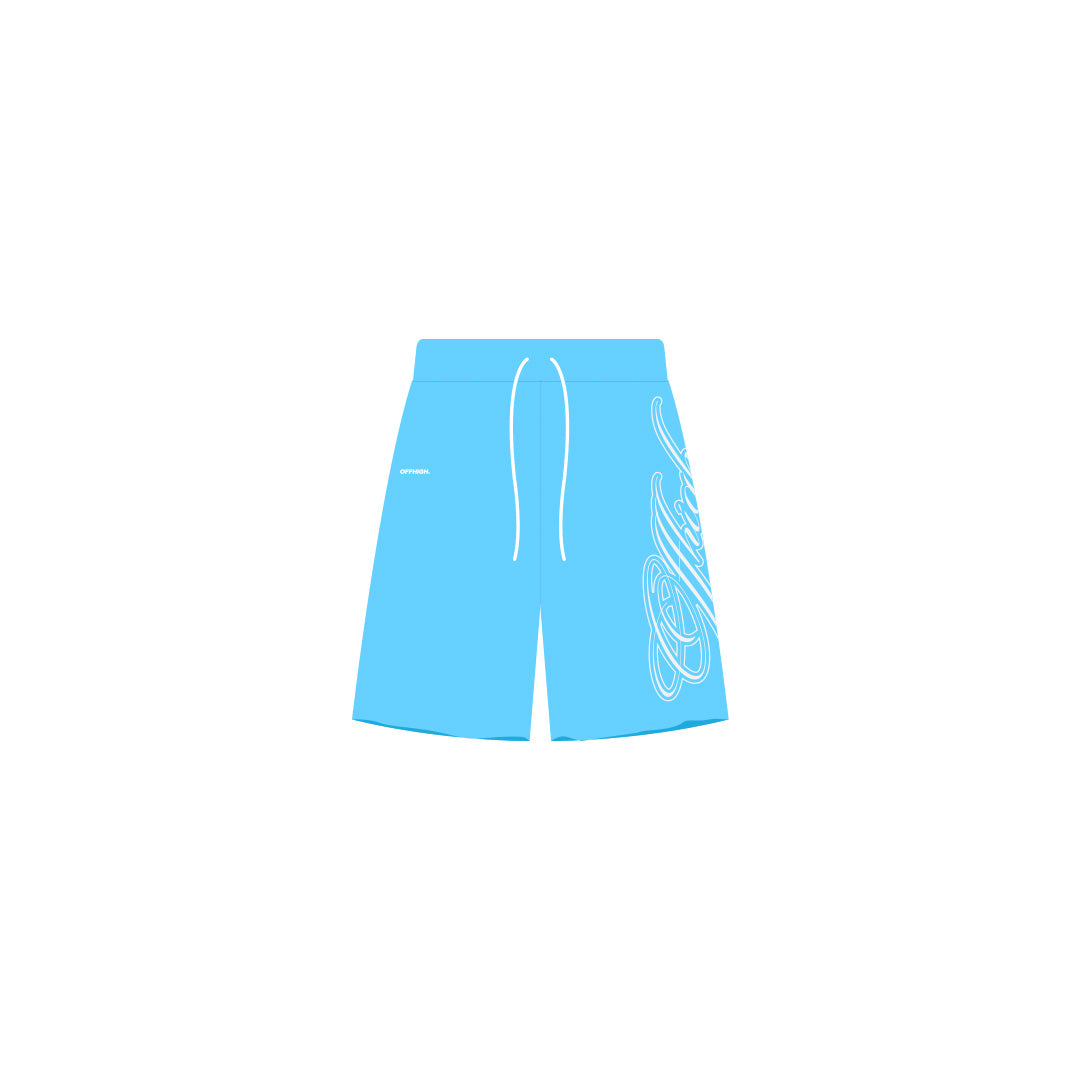 OFFHIGH SIGNED BLUE SWEATSHORTS