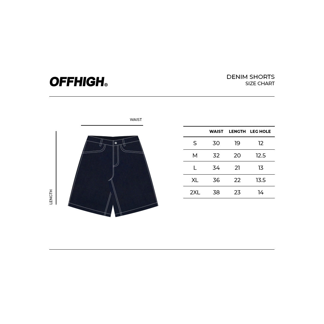 OFFHIGH FOUNDRY DARK DENIM SHORTS