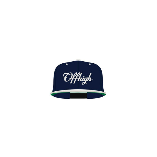 OFFHIGH CURSIVE BASEBALL NAVY BLUE CAP