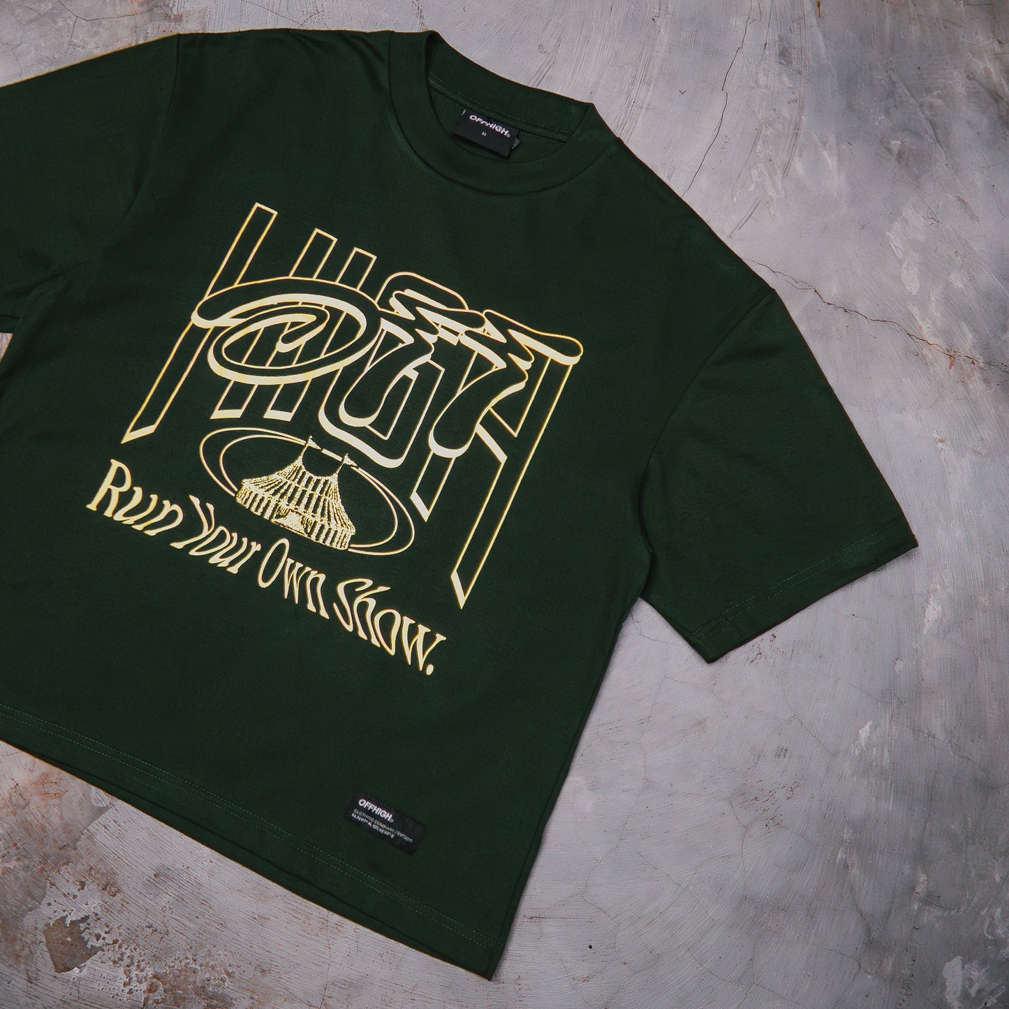 OFFHIGH SPOTLIGHT MOSS GREEN TSHIRT