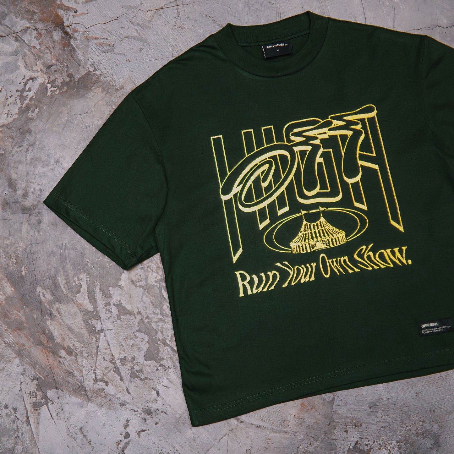 OFFHIGH SPOTLIGHT MOSS GREEN TSHIRT