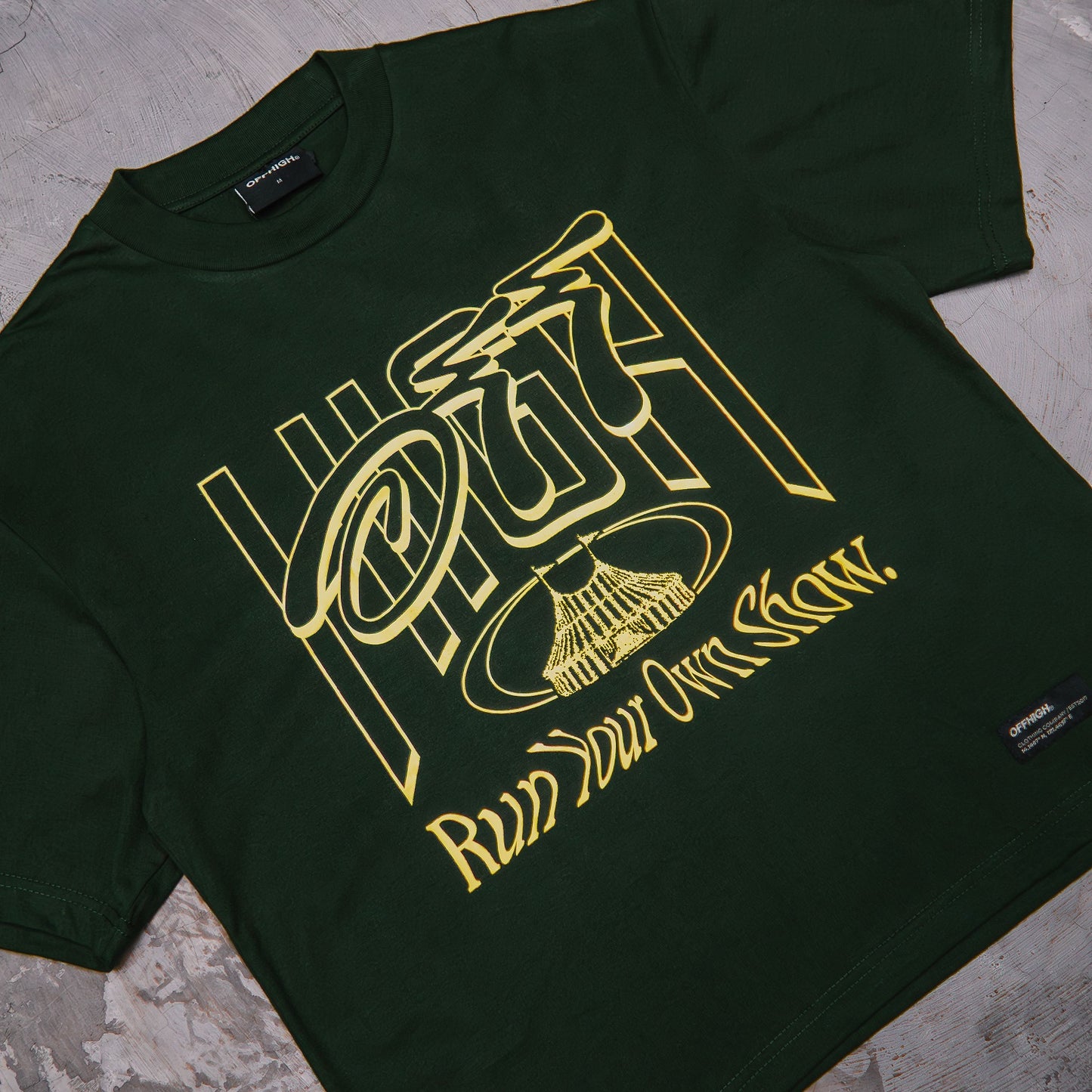 OFFHIGH SPOTLIGHT MOSS GREEN TSHIRT