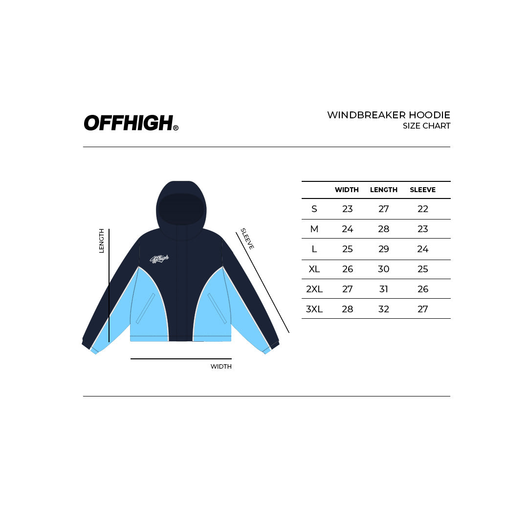 OFFHIGH BONE DRY BLUE WINDBREAKER
