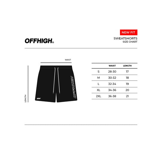 OFFHIGH LAID BACK RED SWEAT SHORTS