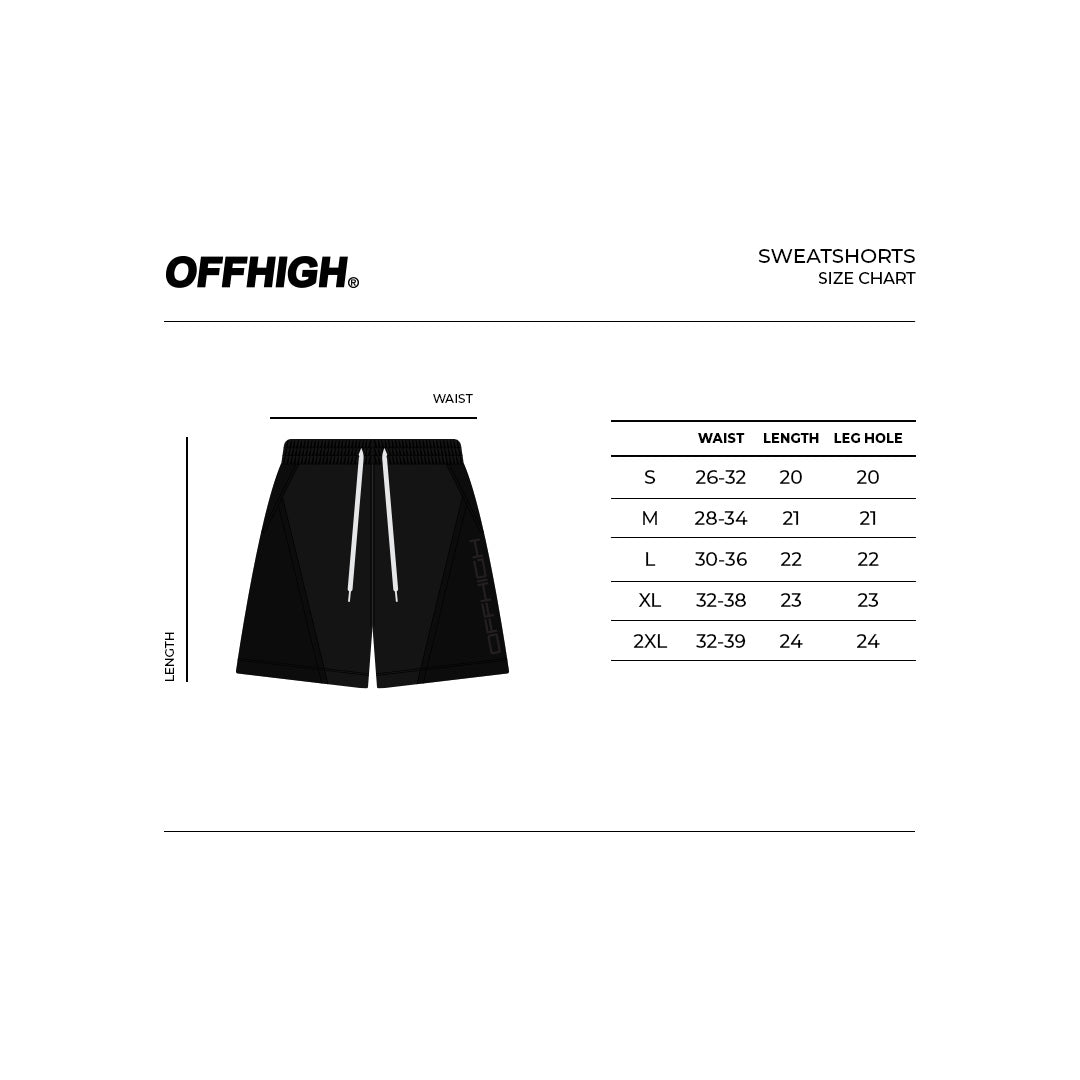 OFFHIGH TRACKS BLACK SWEATSHORTS