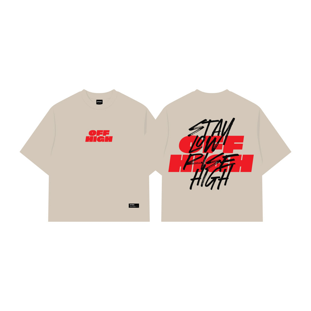 OFFHIGH STAY LOW BEIGE TSHIRT
