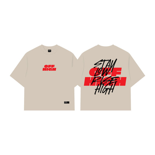 OFFHIGH STAY LOW BEIGE TSHIRT