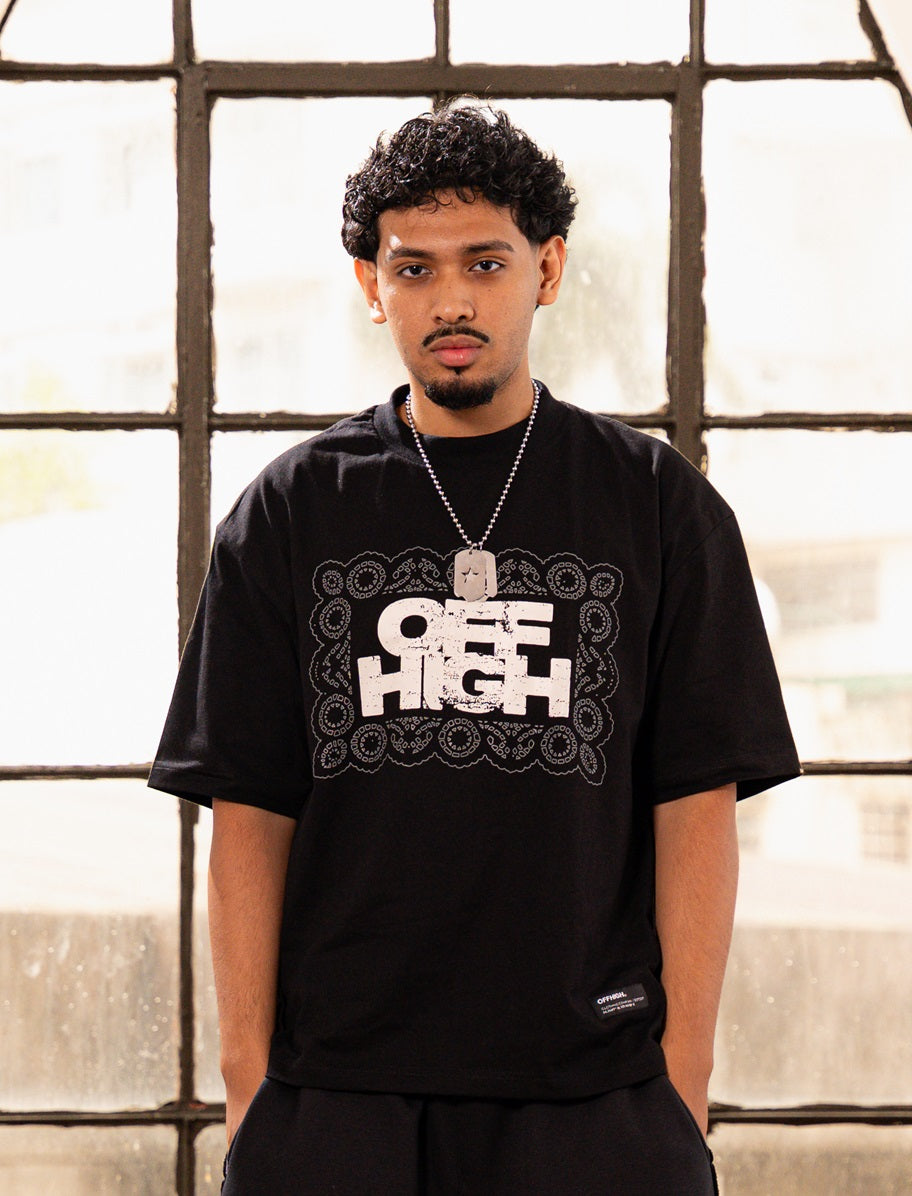 OFFHIGH LACE BLACK TSHIRT