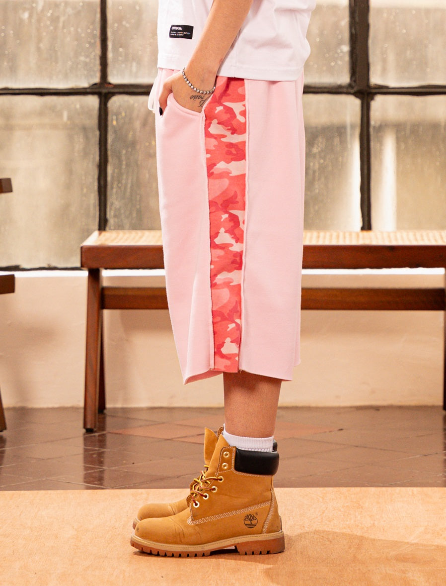 OFFHIGH CAMOU PINK BAGGY SHORTS