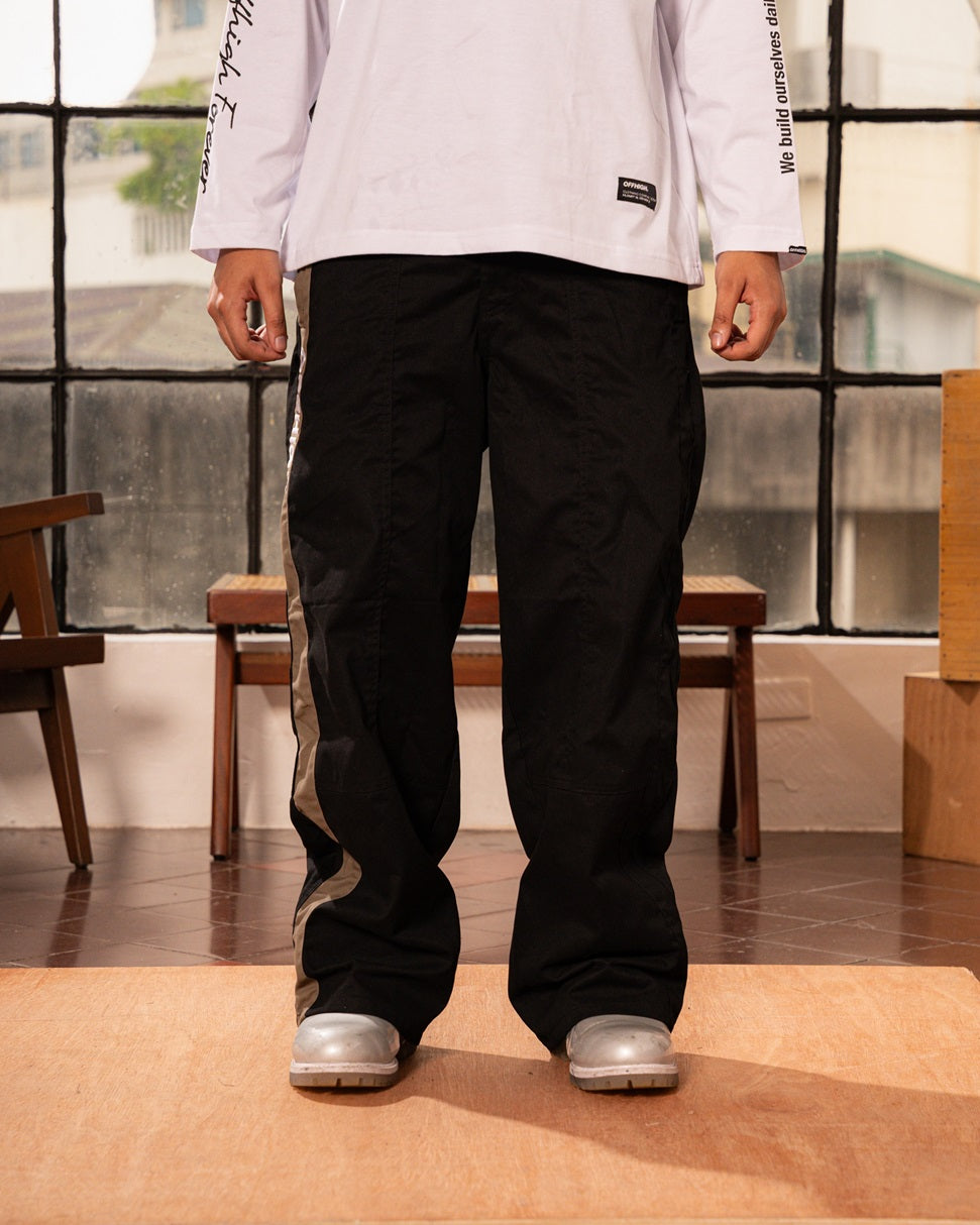 OFFHIGH GLEAM TWILL BLACK PANTS