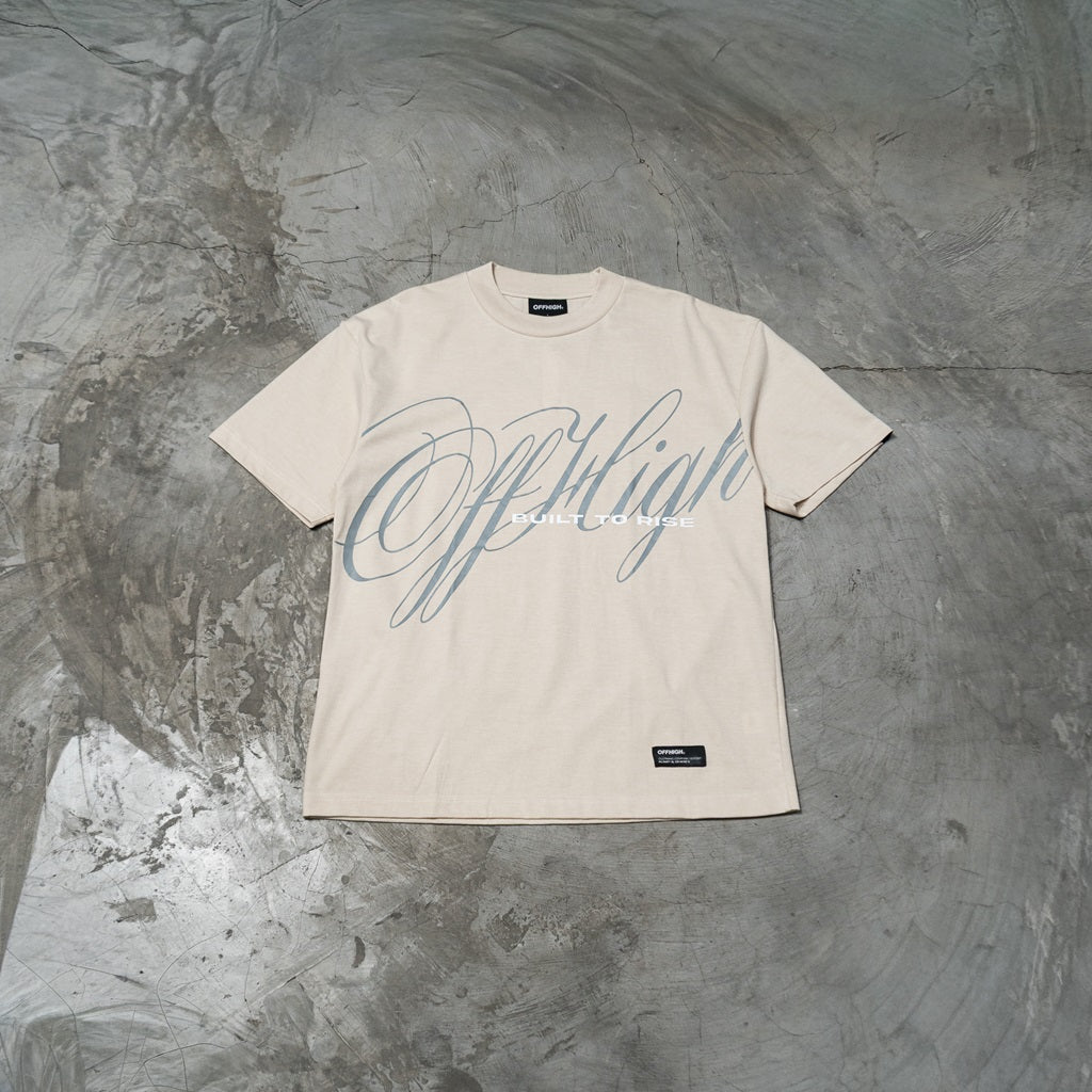 OFFHIGH BUILT TO RISE CREAM TSHIRT