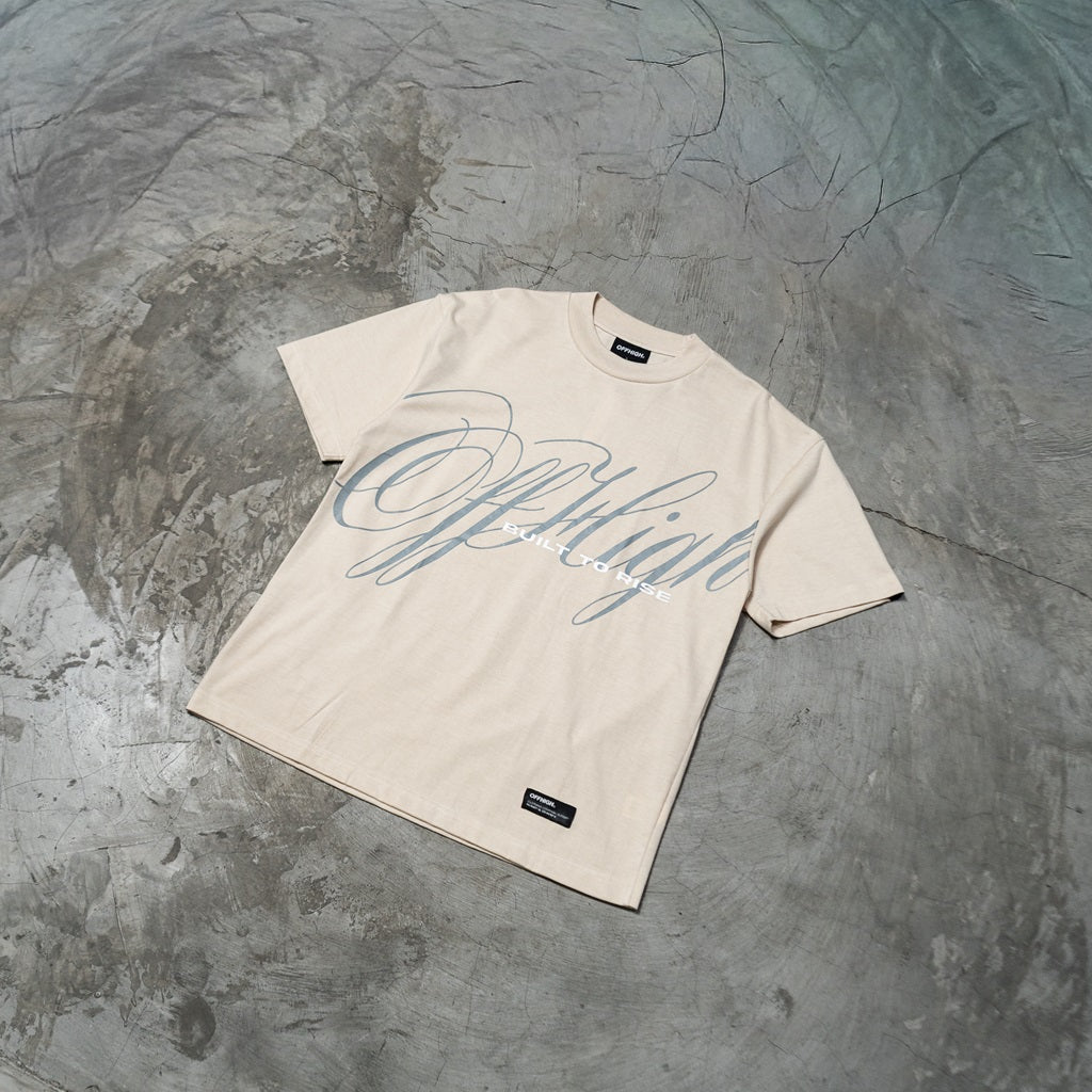 OFFHIGH BUILT TO RISE CREAM TSHIRT