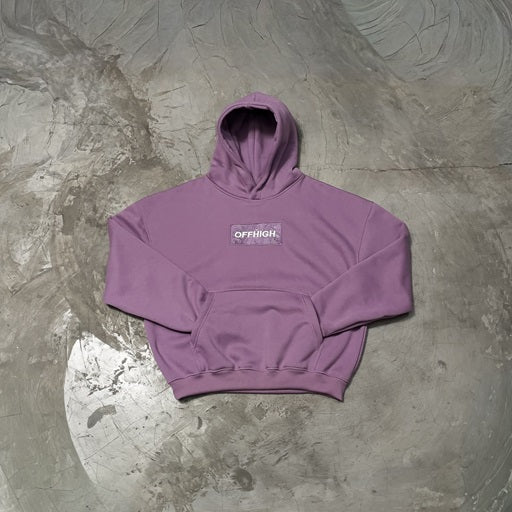 OFFHIGH PAISLEY BOXED PURPLE HOODIE
