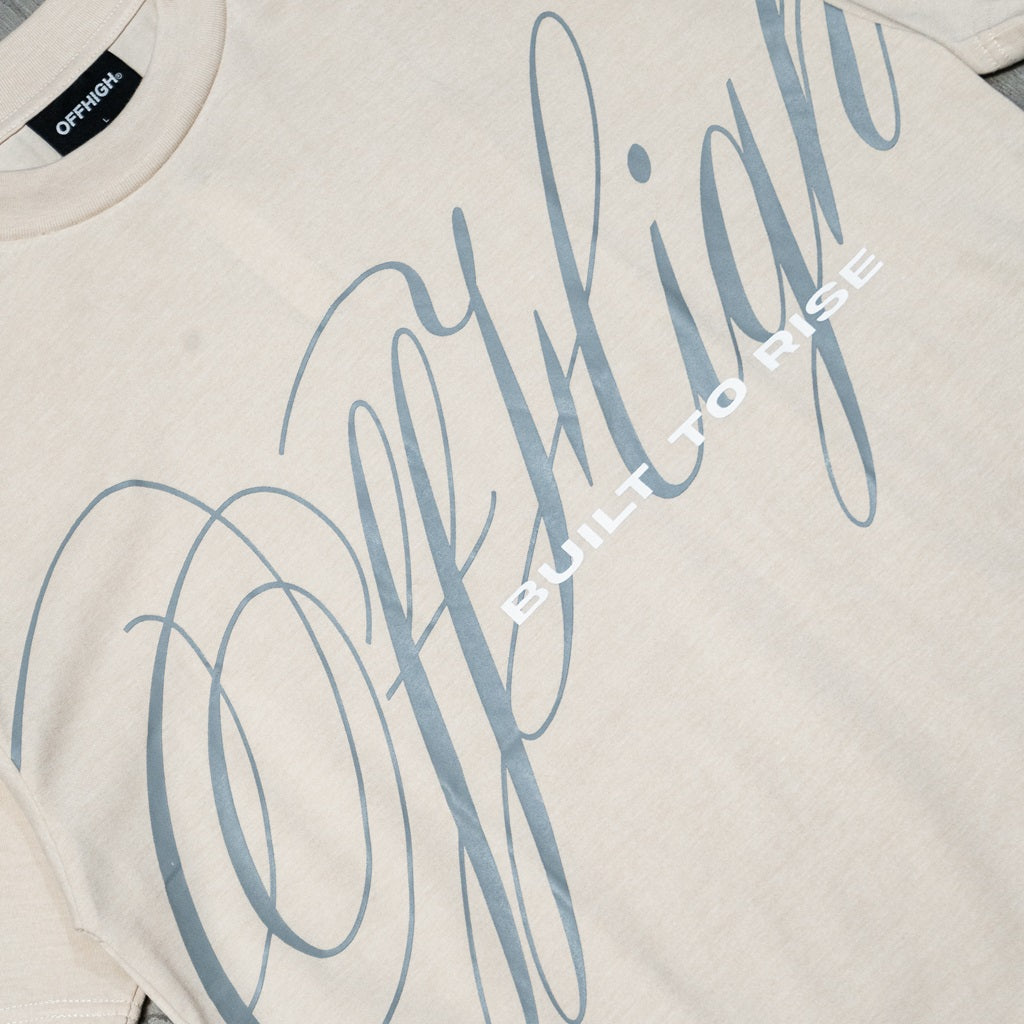 OFFHIGH BUILT TO RISE CREAM TSHIRT
