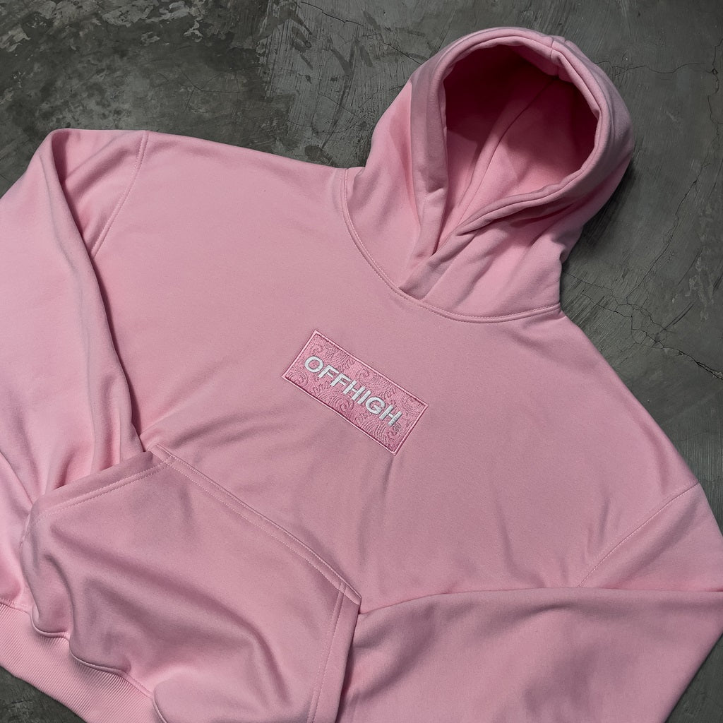 OFFHIGH PAISLEY BOXED PINK HOODIE