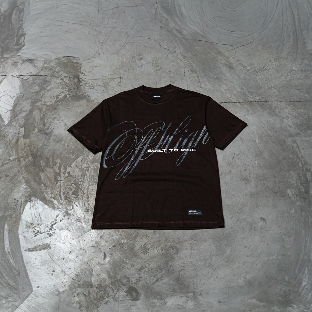 OFFHIGH BUILT TO RISE BROWN TSHIRT
