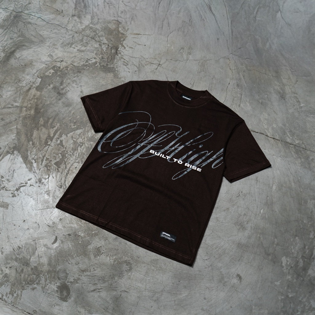 OFFHIGH BUILT TO RISE BROWN TSHIRT