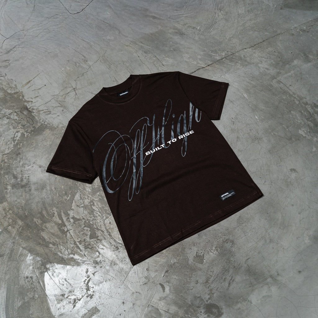 OFFHIGH BUILT TO RISE BROWN TSHIRT