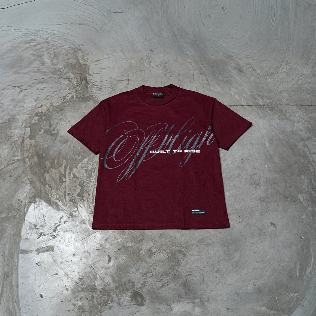 OFFHIGH BUILT TO RISE MAROON TSHIRT