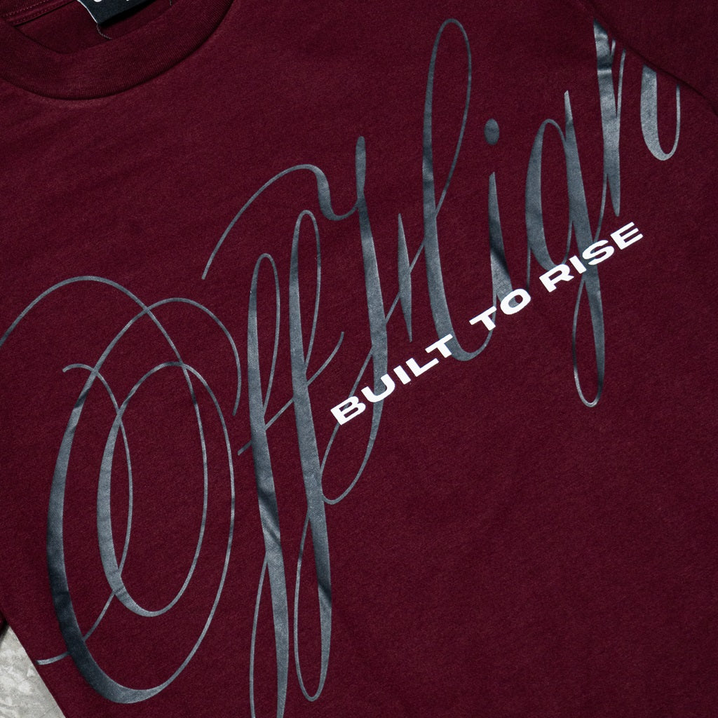 OFFHIGH BUILT TO RISE MAROON TSHIRT