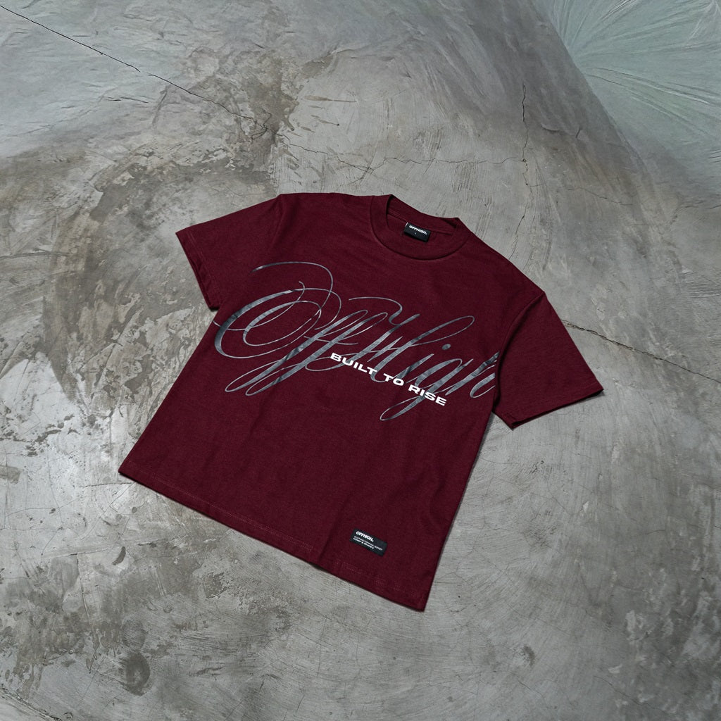 OFFHIGH BUILT TO RISE MAROON TSHIRT