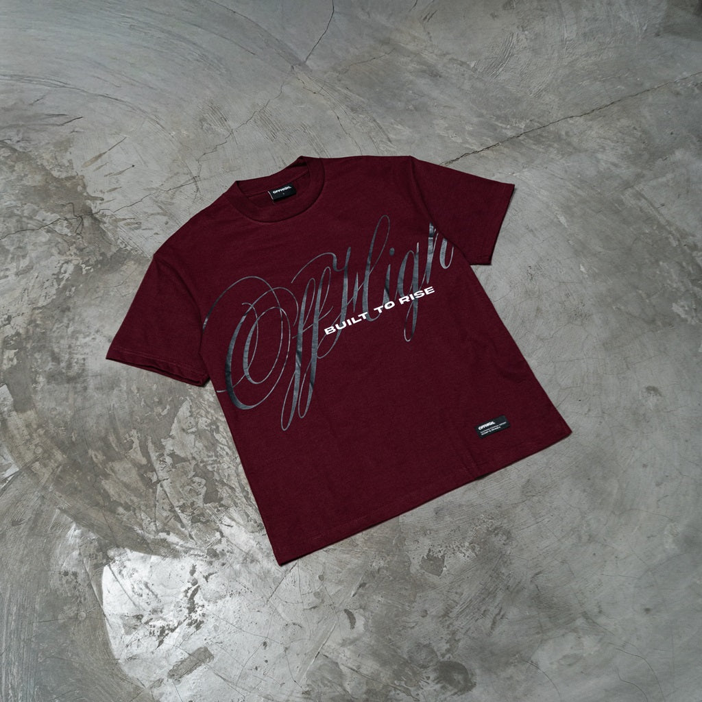 OFFHIGH BUILT TO RISE MAROON TSHIRT