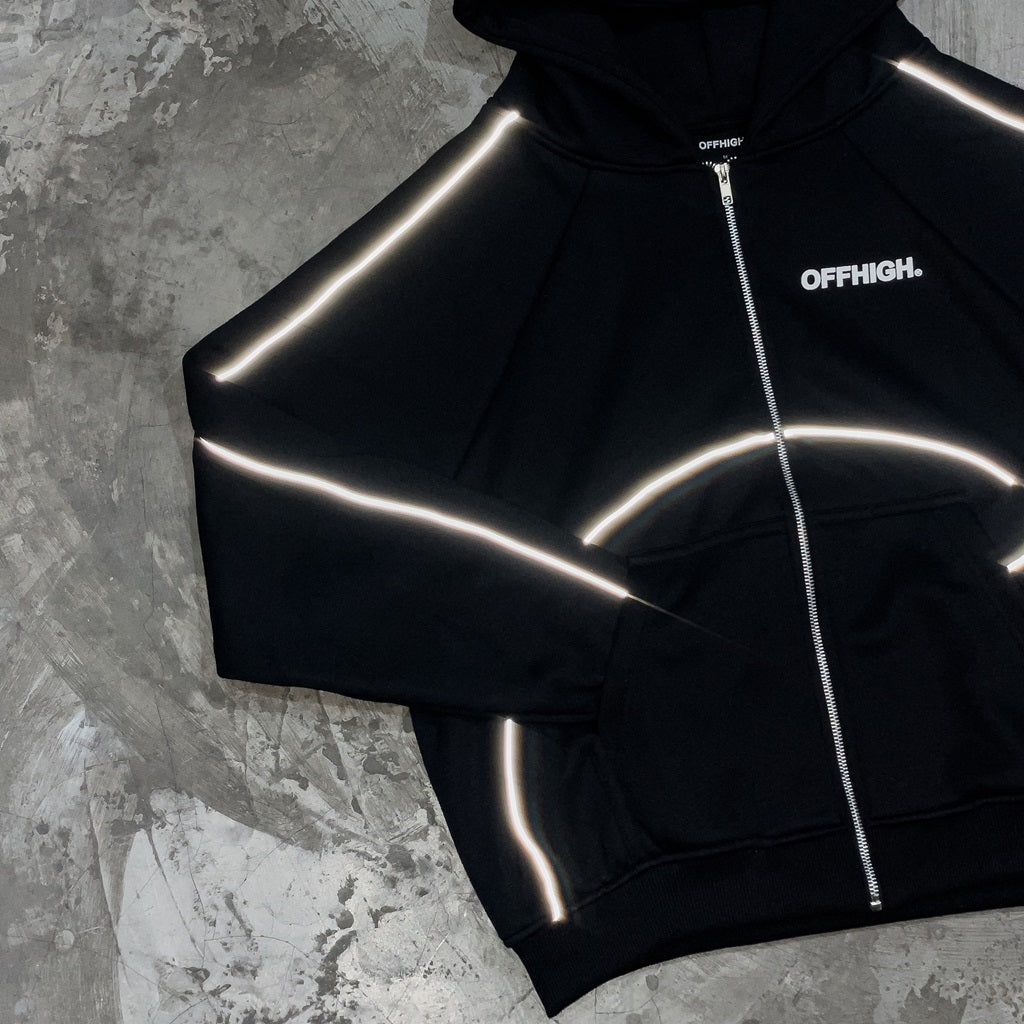 OFFHIGH ONYX BLACK FULL ZIP JACKET