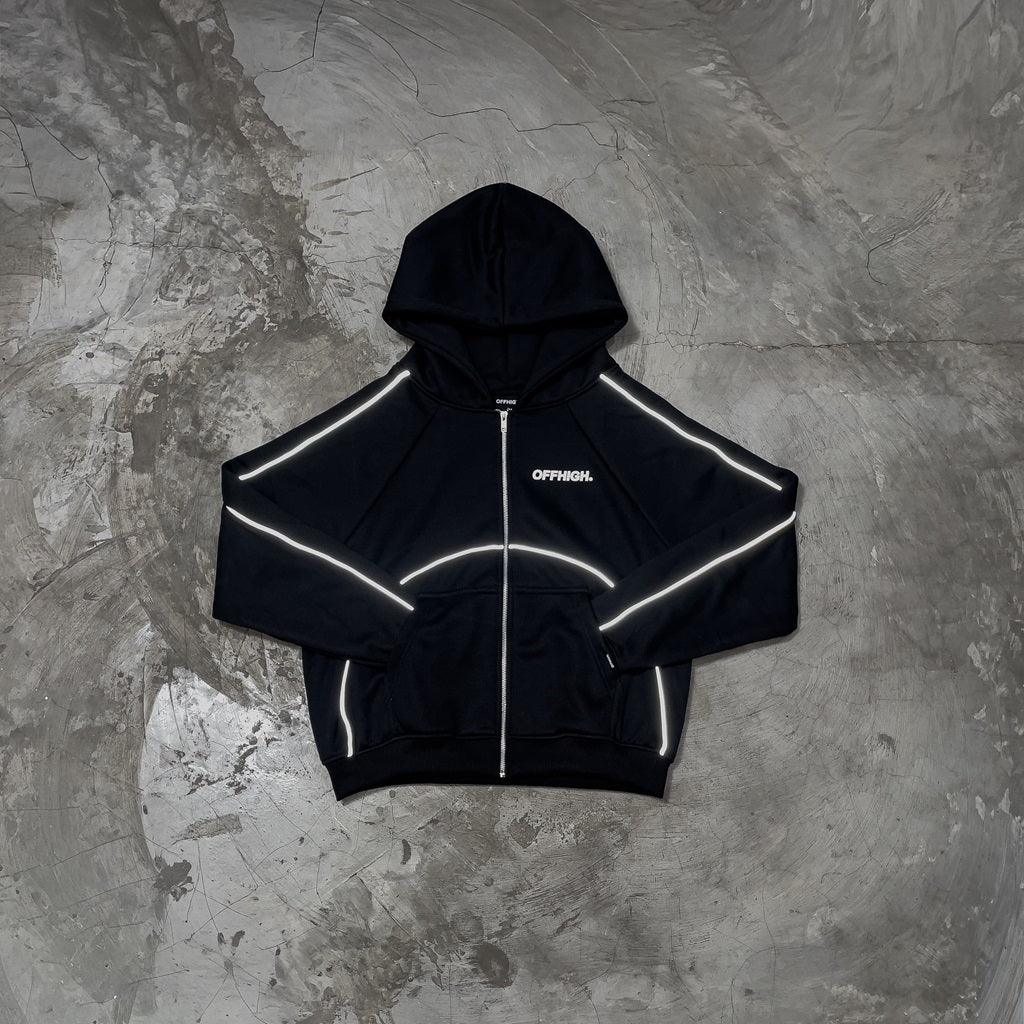 OFFHIGH ONYX BLACK FULL ZIP JACKET