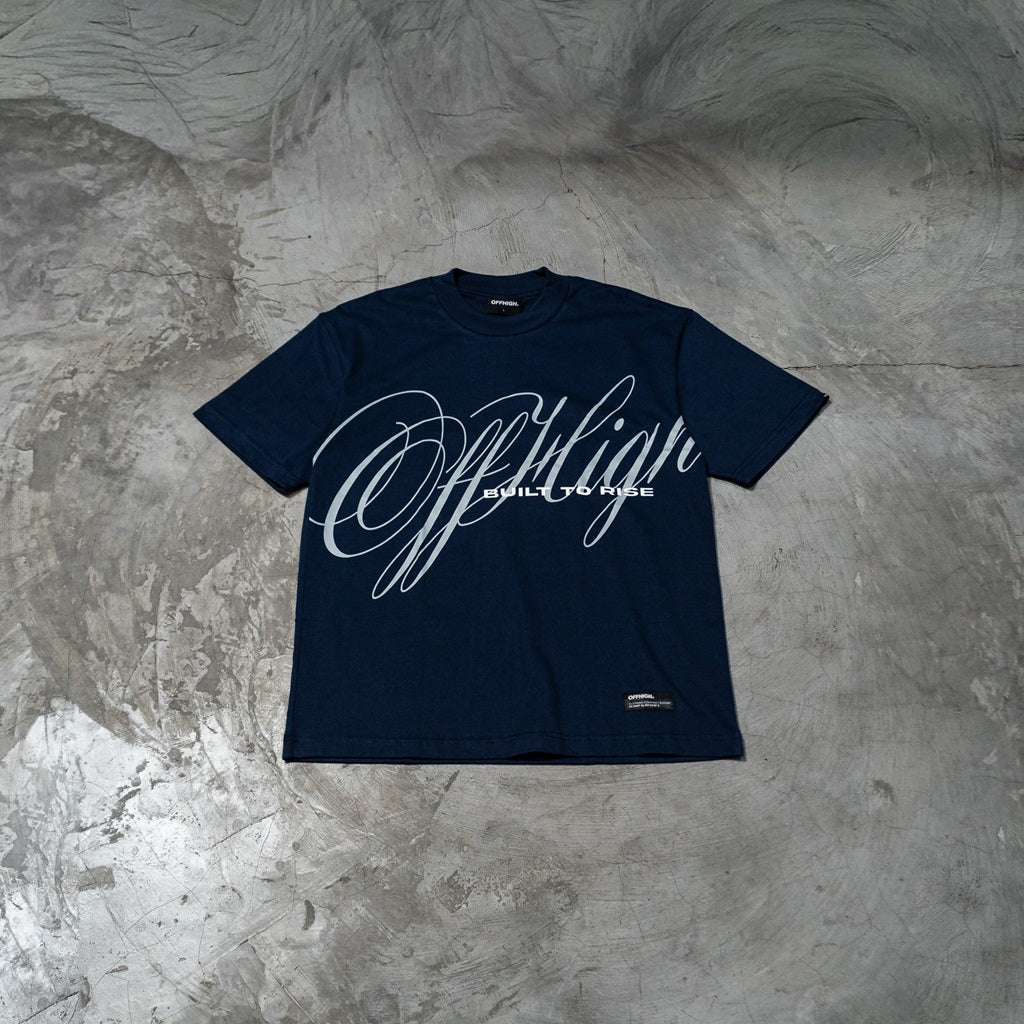 OFFHIGH BUILT TO RISE NAVY BLUE TSHIRT