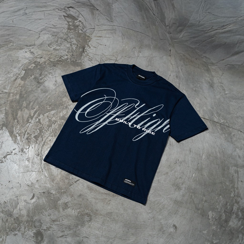 OFFHIGH BUILT TO RISE NAVY BLUE TSHIRT
