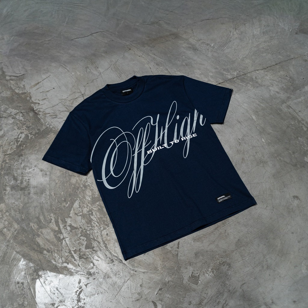 OFFHIGH BUILT TO RISE NAVY BLUE TSHIRT