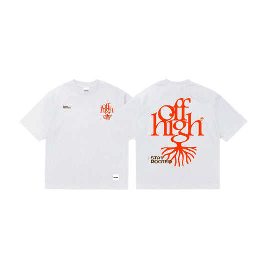 OFFHIGH STAYROOTED WHITE TSHIRT